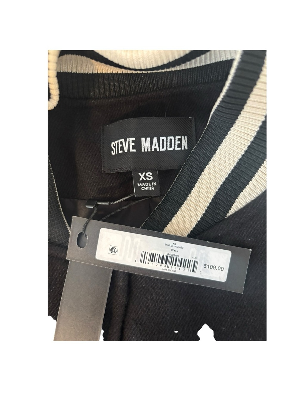 Steve Madden Skylie Faux-Leather Varsity Jacket - Picture 4 of 4